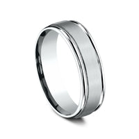 The Arcadia Men's Wedding Band in 14K White Gold - 6.5mm Width by Benchmark
