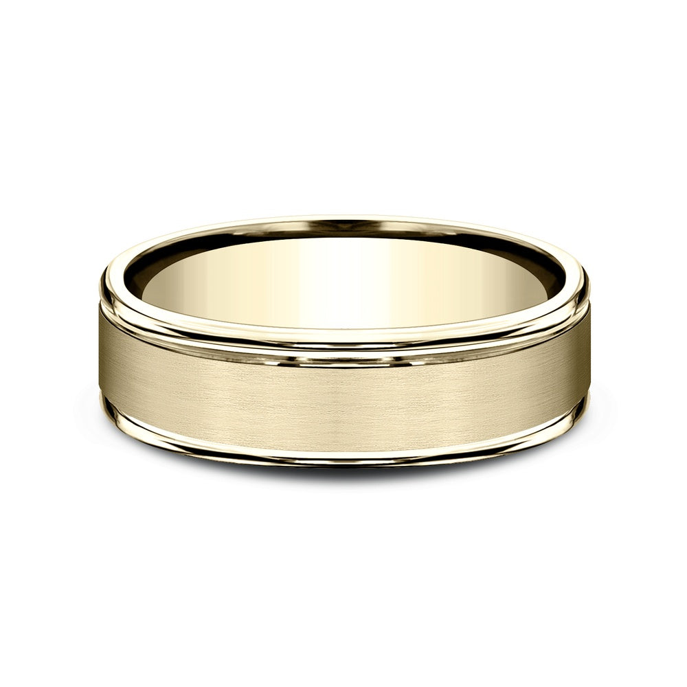 The Arcadia Men's Wedding Band in 14K Yellow Gold - 6.5mm by Benchmark
