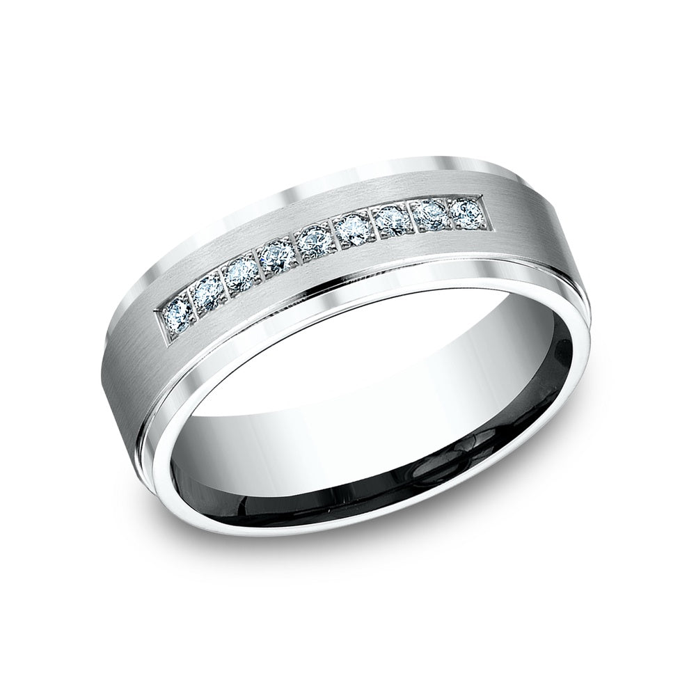 The Archduke Men's Wedding Band in 14K White Gold - 7mm Width by Benchmark