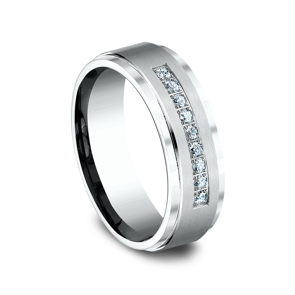 The Archduke Men's Wedding Band in 14K White Gold - 7mm Width by Benchmark