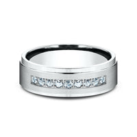 The Archduke Men's Wedding Band in 14K White Gold - 7mm Width by Benchmark