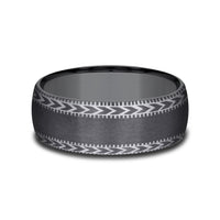The Archer Men's Wedding Band in Darkened Tantalum - 8mm Width by Tantalum