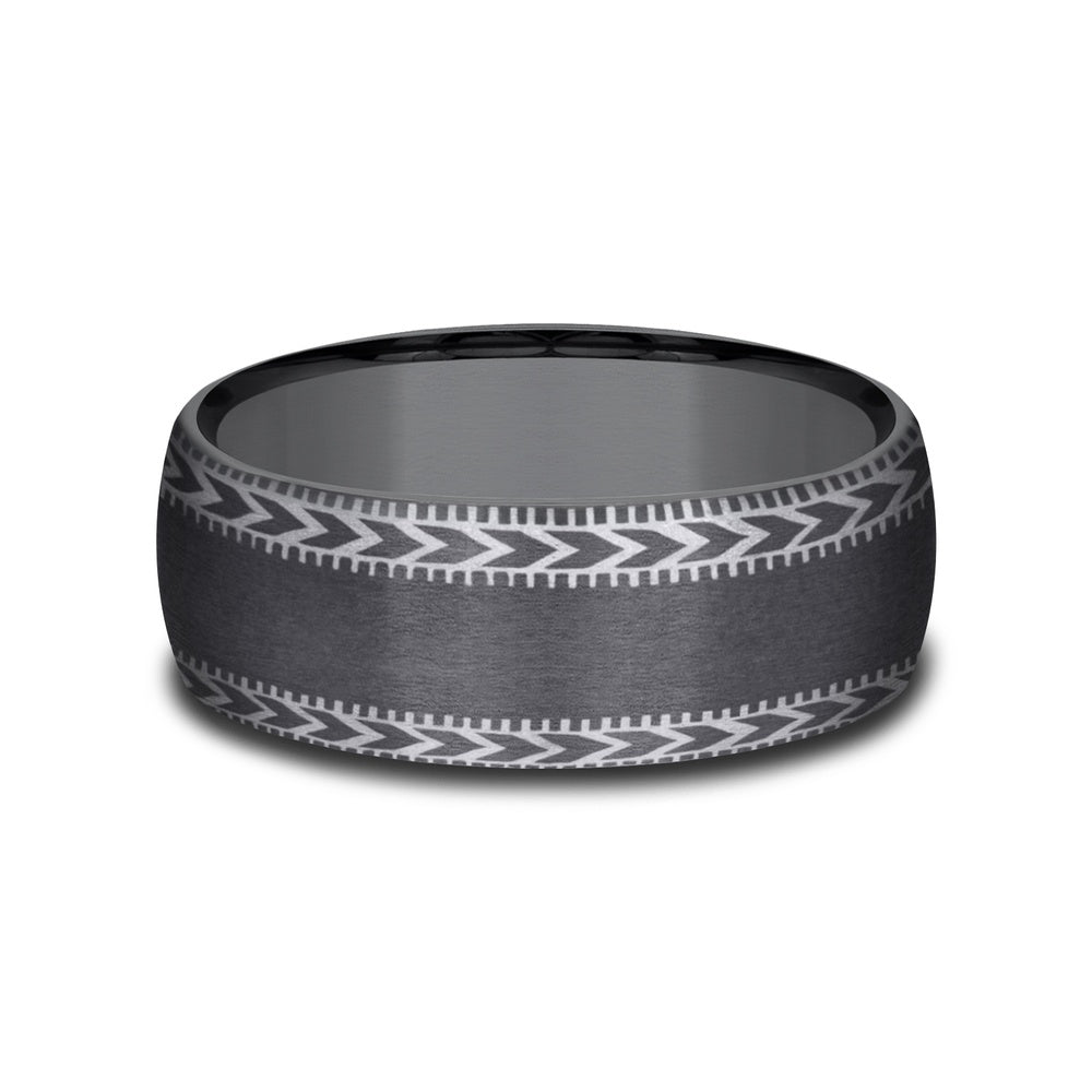 The Archer Men's Wedding Band in Darkened Tantalum - 8mm Width by Tantalum