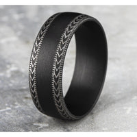 The Archer Men's Wedding Band in Darkened Tantalum - 8mm Width by Tantalum