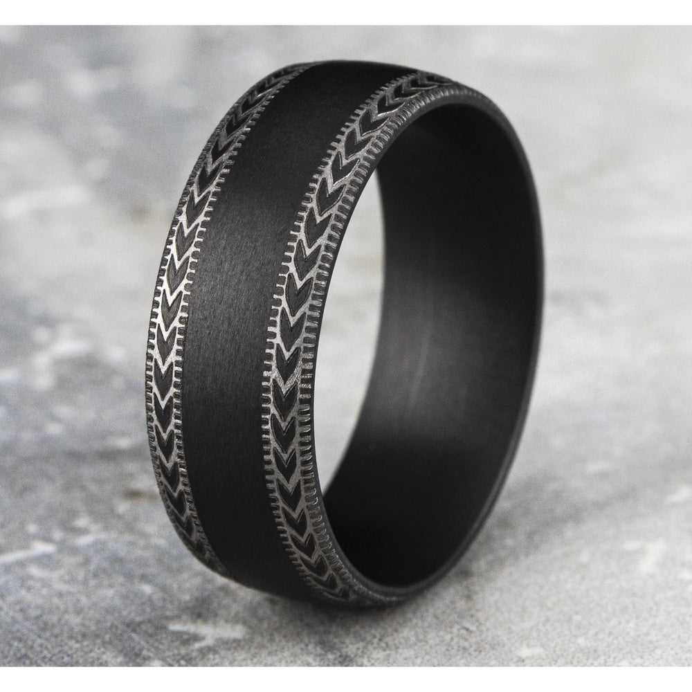 The Archer Men's Wedding Band in Darkened Tantalum - 8mm Width by Tantalum
