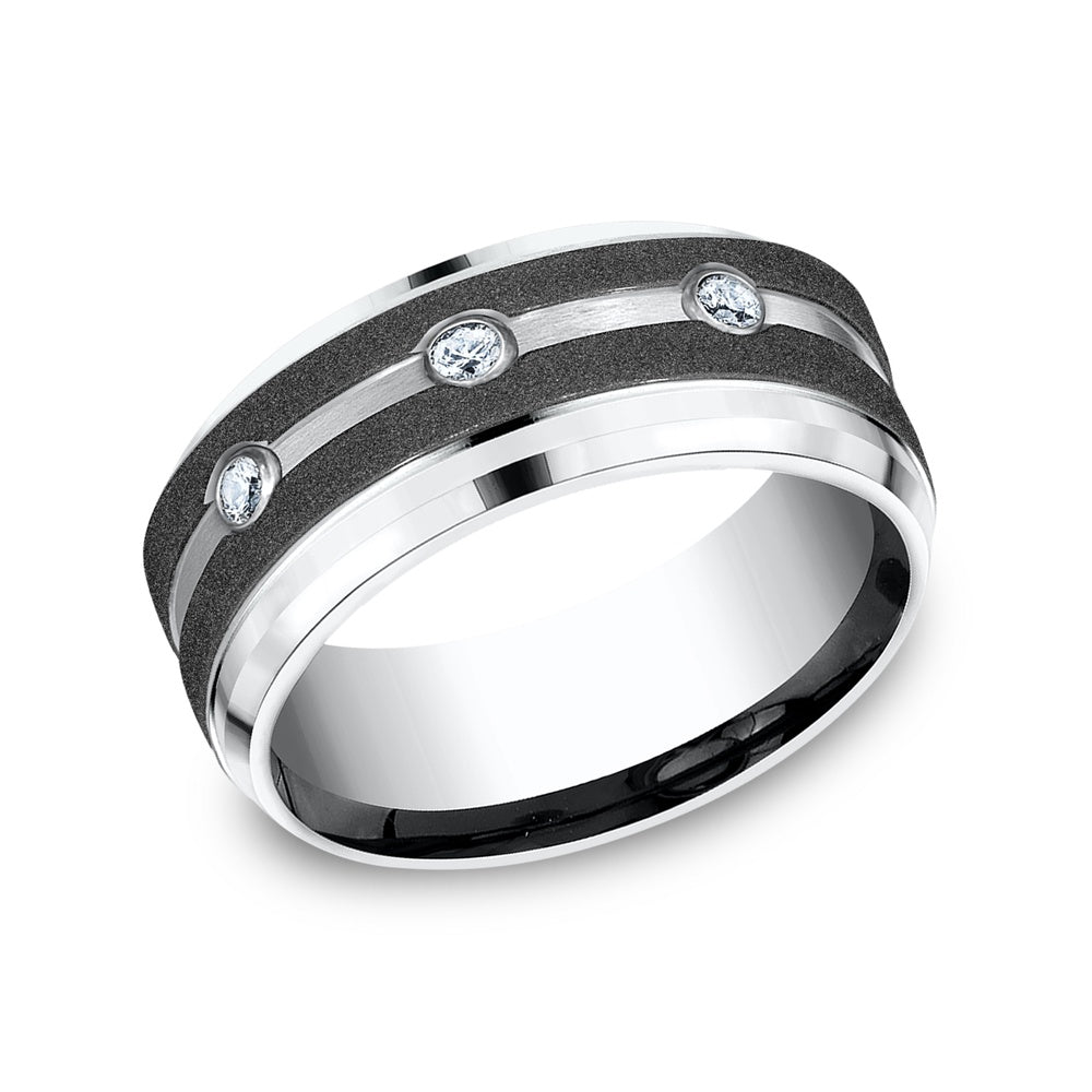 The Architect Men's Wedding Band in White Cobalt - 9mm Width by Forge