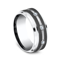 The Architect Men's Wedding Band in White Cobalt - 9mm Width by Forge