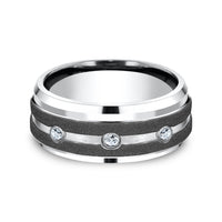 The Architect Men's Wedding Band in White Cobalt - 9mm Width by Forge