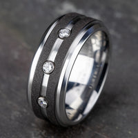 The Architect Men's Wedding Band in White Cobalt - 9mm Width by Forge