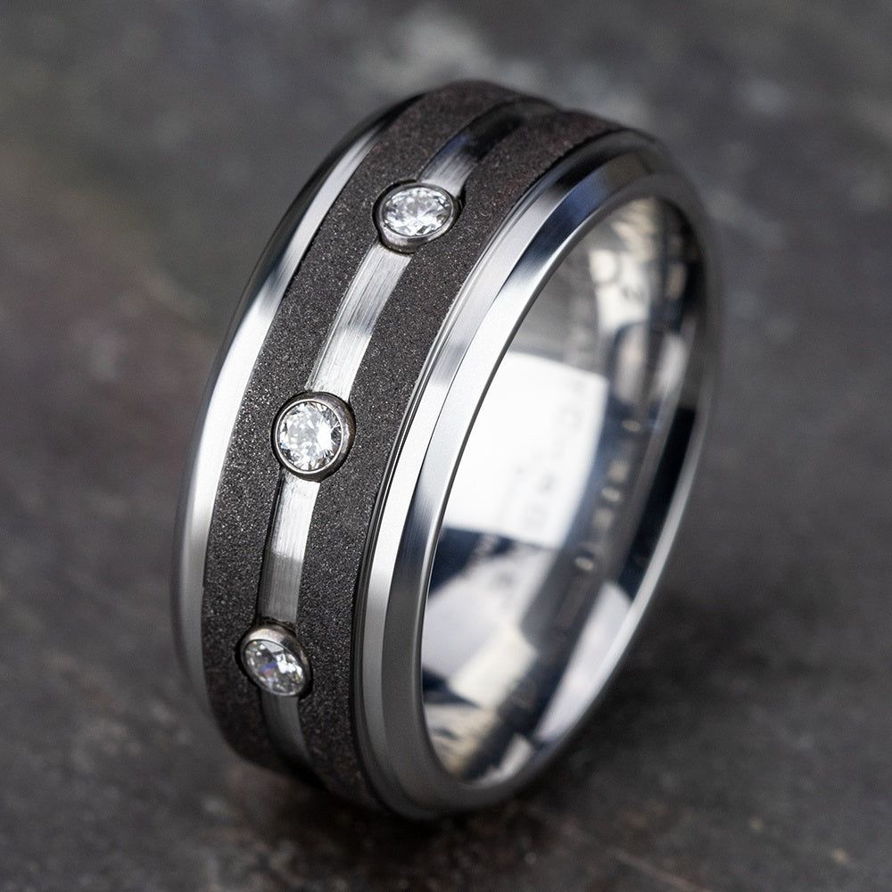 The Architect Men's Wedding Band in White Cobalt - 9mm Width by Forge