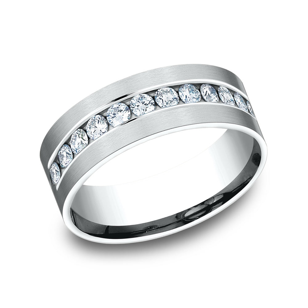 The Aristocrat Men's Wedding Band in 14K White Gold - 8mm Width by Benchmark