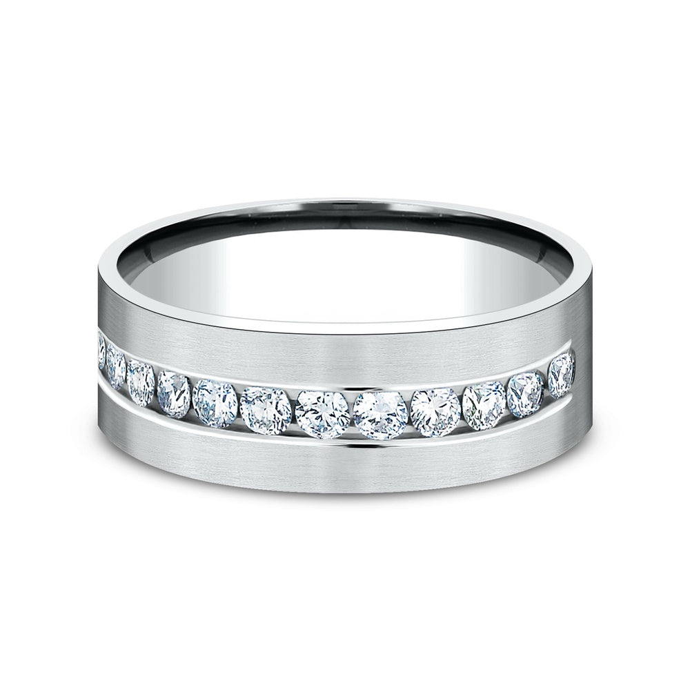 The Aristocrat Men's Wedding Band in 14K White Gold - 8mm Width by Benchmark