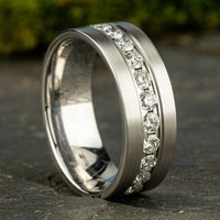 The Aristocrat Men's Wedding Band in 14K White Gold - 8mm Width by Benchmark