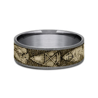 The Arrowhead Men's Wedding Band in Grey Tantalum and 14K Yellow Gold - 7.5mm Width by Brook and Branch