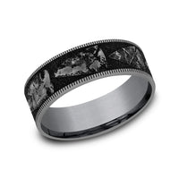 The Arrowhead Men's Wedding Band in Grey Tantalum and Grey/Black Titanium - 7.5mm Width by Brook and Branch