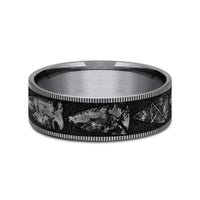 The Arrowhead Men's Wedding Band in Grey Tantalum and Grey/Black Titanium - 7.5mm Width by Brook and Branch