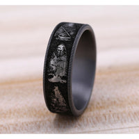 The Arrowhead Men's Wedding Band in Grey Tantalum and Grey/Black Titanium - 7.5mm Width by Brook and Branch
