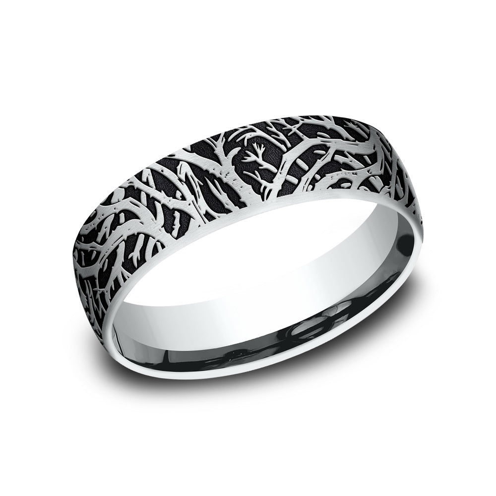 The Artemis Men's Wedding Band in 14K White Gold - 6.5mm Width by Benchmark