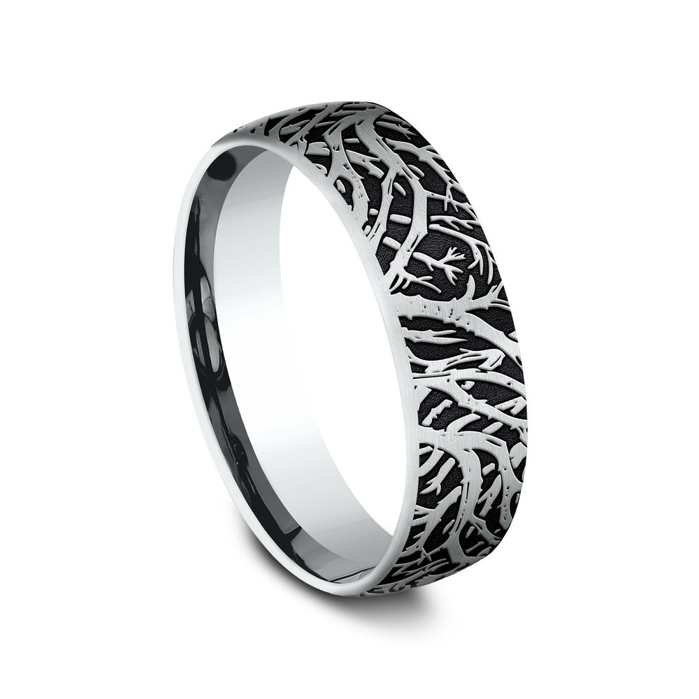 The Artemis Men's Wedding Band in 14K White Gold - 6.5mm Width by Benchmark
