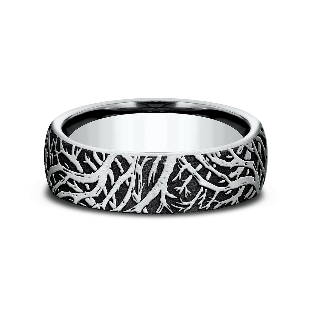 The Artemis Men's Wedding Band in 14K White Gold - 6.5mm Width by Benchmark