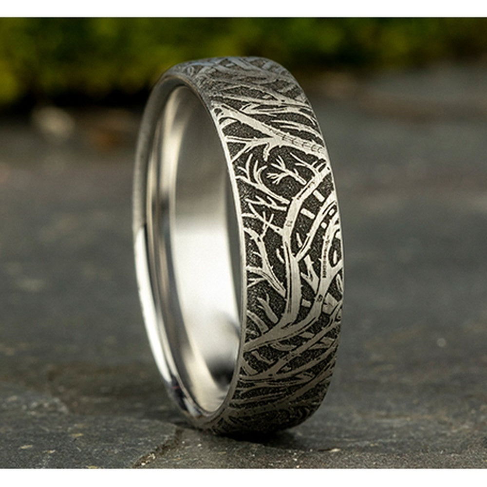 The Artemis Men's Wedding Band in 14K White Gold - 6.5mm Width by Benchmark