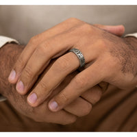 The Artemis Men's Wedding Band in 14K White Gold - 6.5mm Width by Benchmark