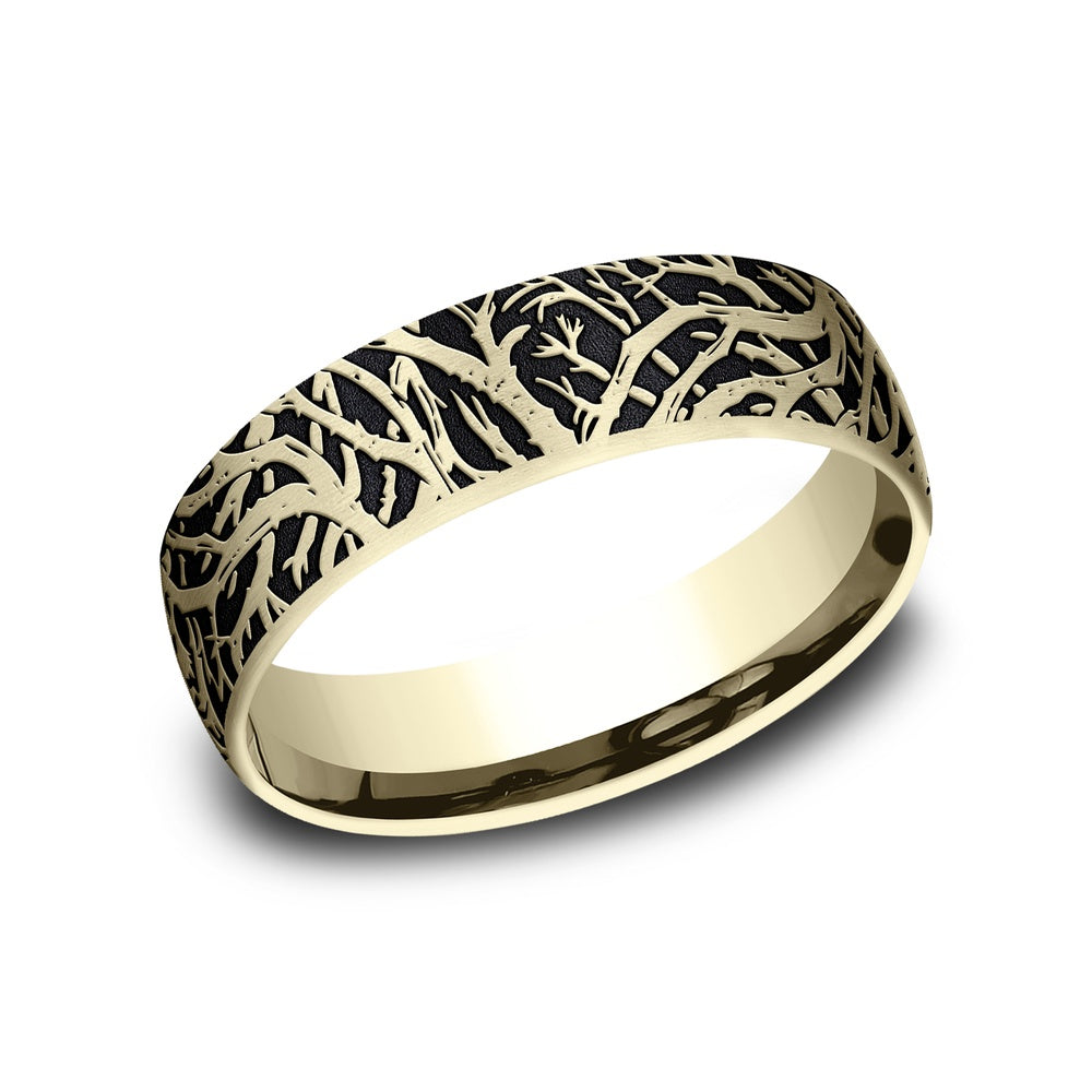 The Artemis Men's Wedding Band in 14K Yellow Gold - 6.5mm Width by Benchmark