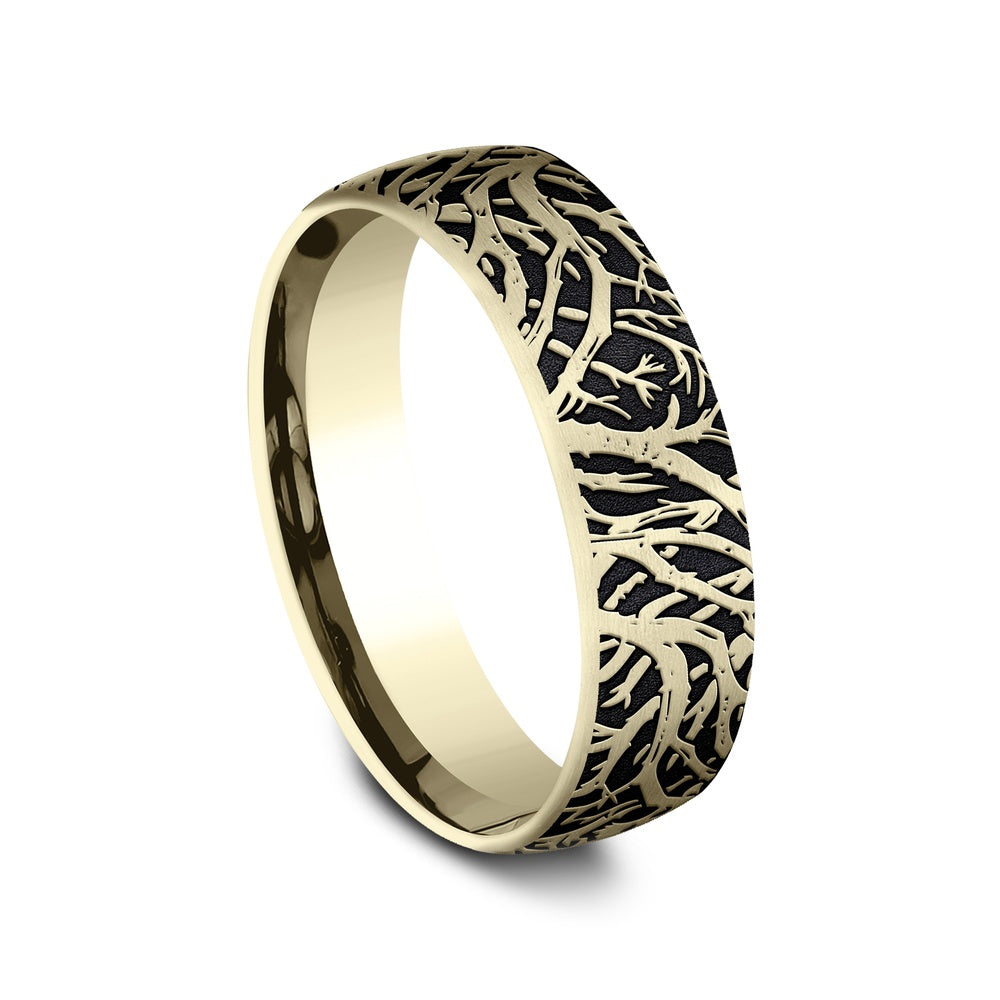 The Artemis Men's Wedding Band in 14K Yellow Gold - 6.5mm Width by Benchmark