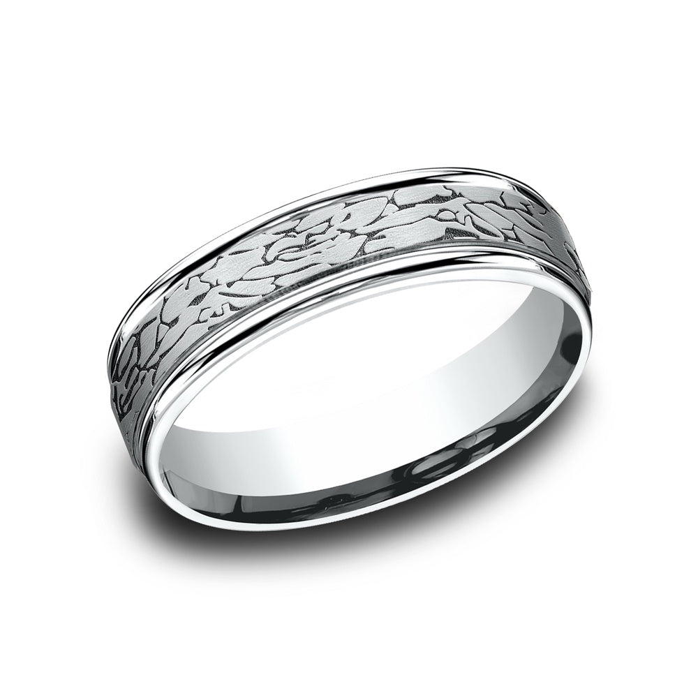 The Arthur Men's Wedding Band in 14K White Gold - 6mm Width by Benchmark