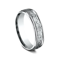 The Arthur Men's Wedding Band in 14K White Gold - 6mm Width by Benchmark