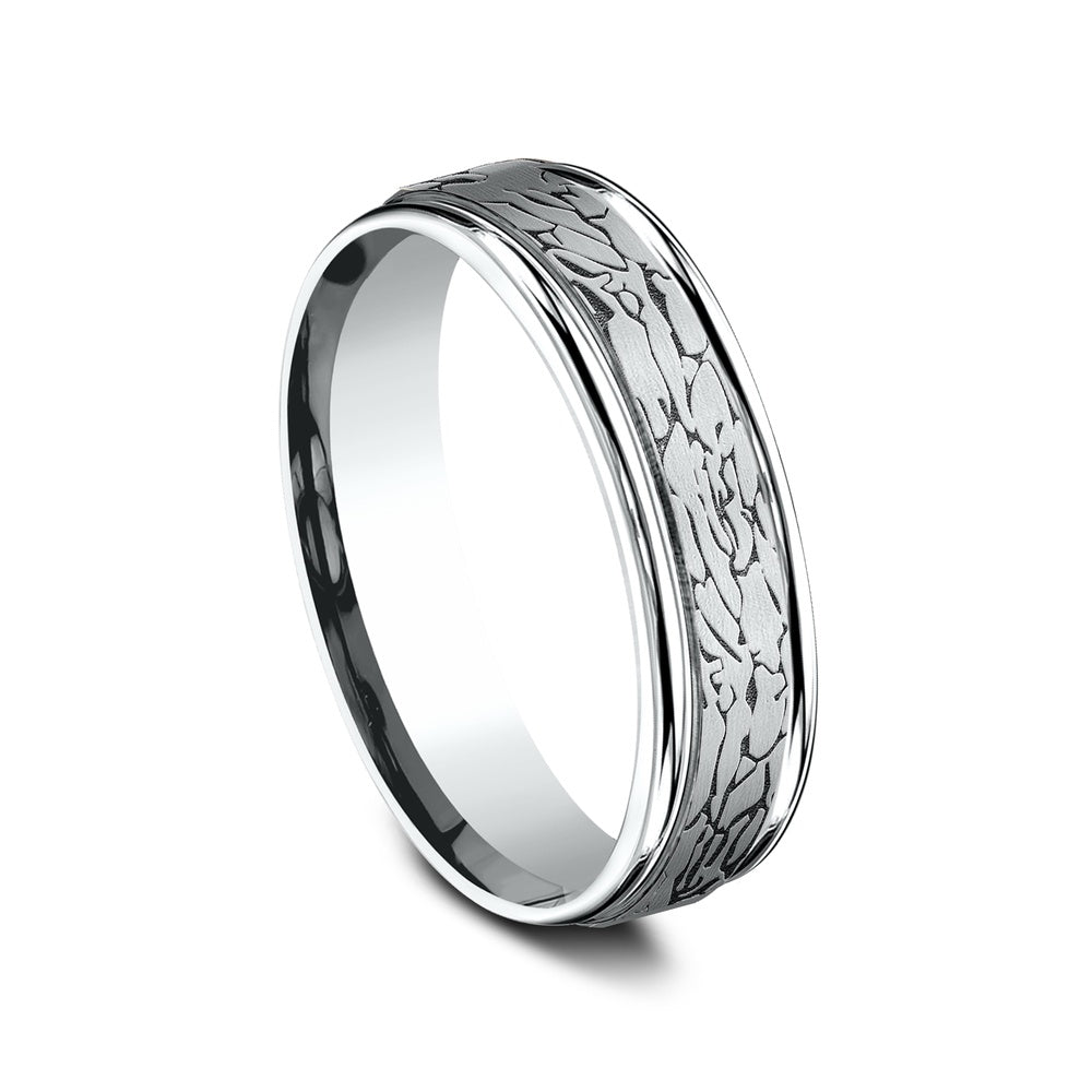 The Arthur Men's Wedding Band in 14K White Gold - 6mm Width by Benchmark