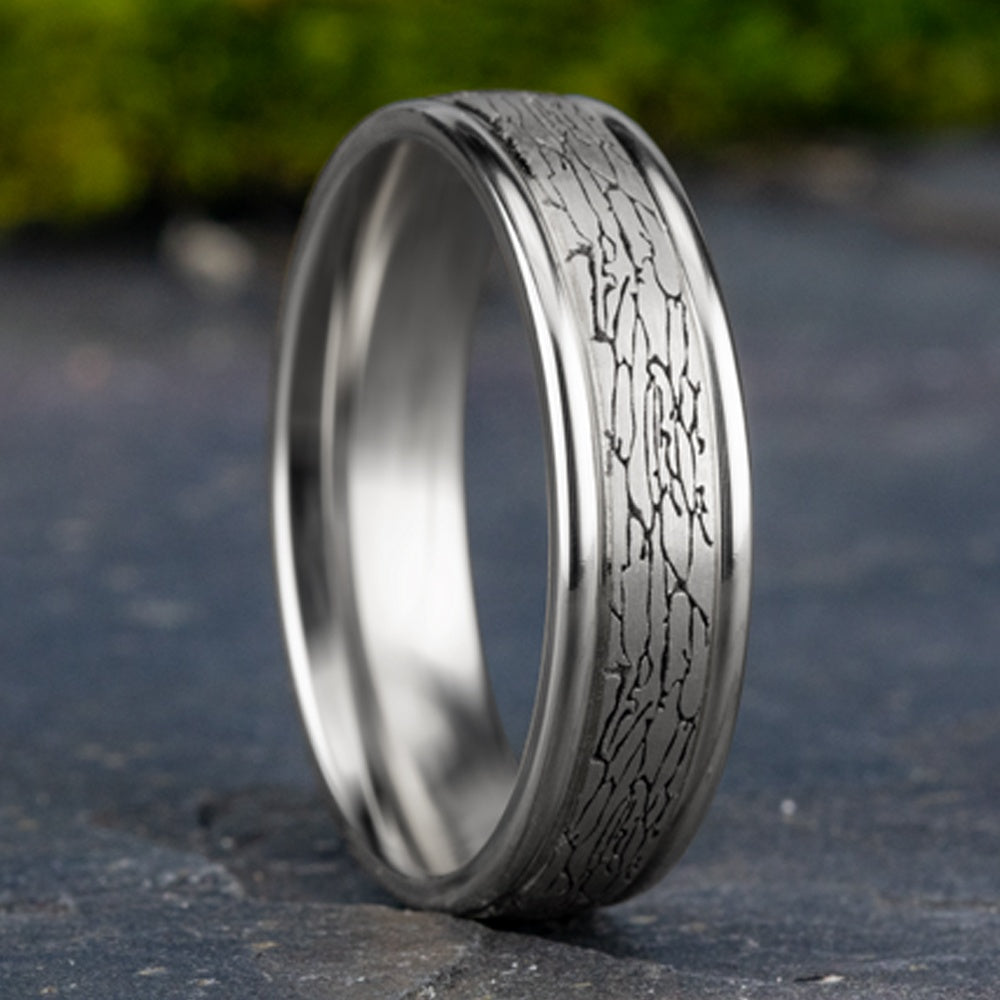 The Arthur Men's Wedding Band in 14K White Gold - 6mm Width by Benchmark