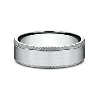 The Assassin Men's Wedding Band in 14K White Gold - 6.5mm Width by Benchmark