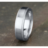 The Assassin Men's Wedding Band in 14K White Gold - 6.5mm Width by Benchmark