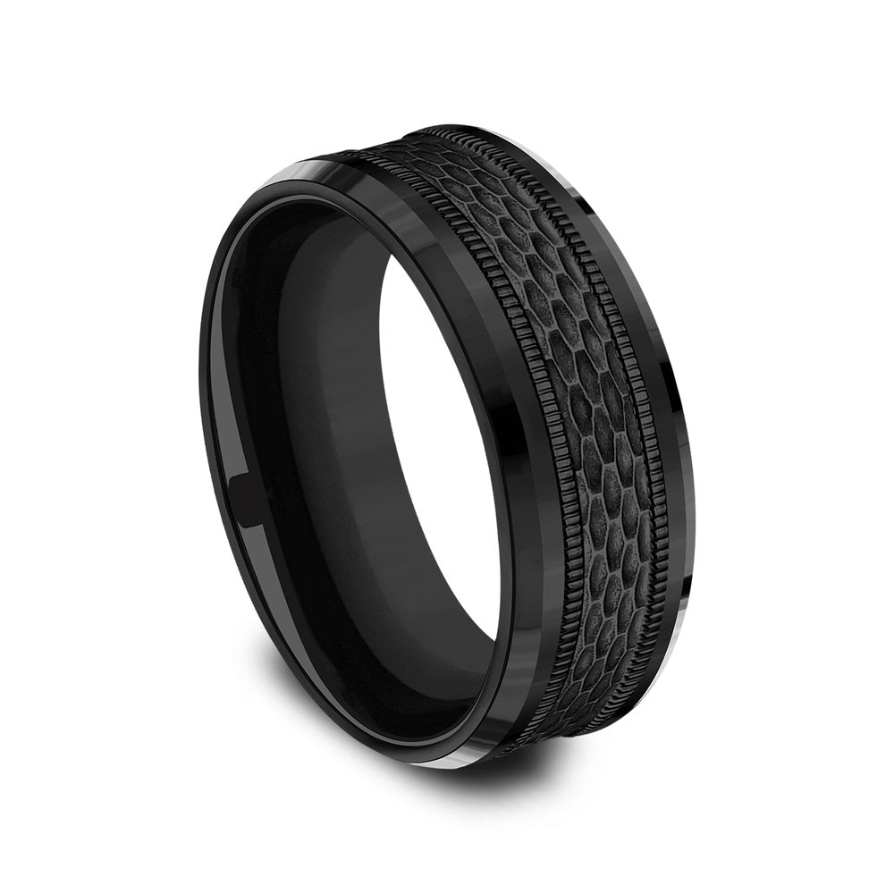 The Athlete Men's Wedding Band in Black Titanium - 8mm Width by Forge