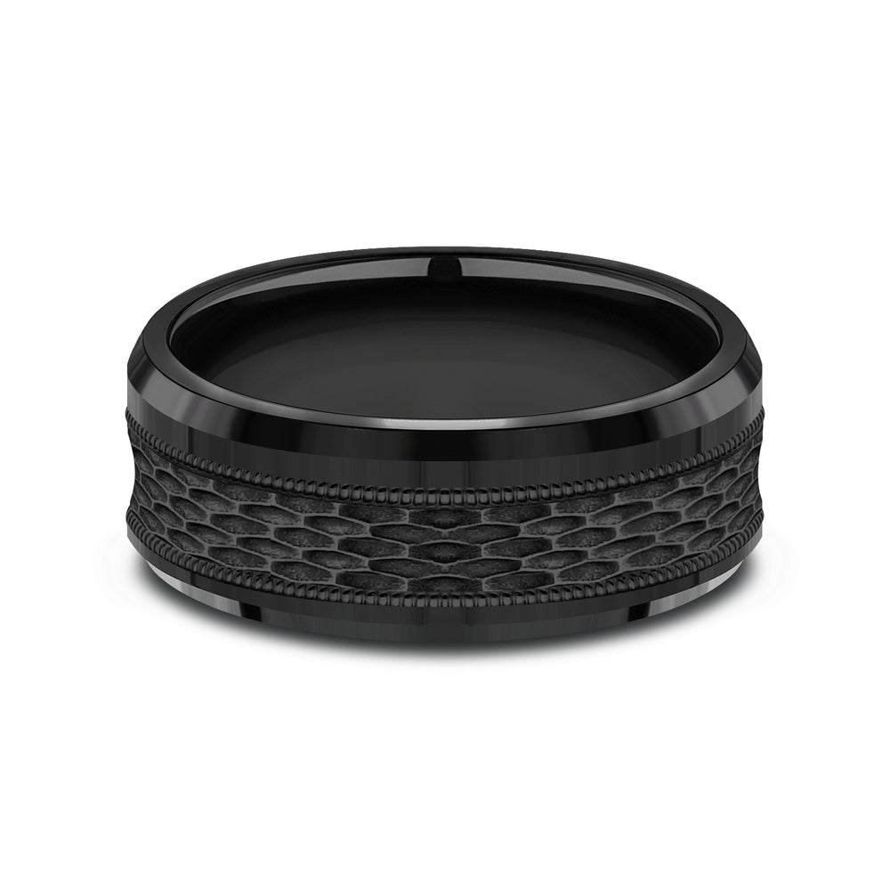 The Athlete Men's Wedding Band in Black Titanium - 8mm Width by Forge