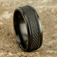 The Athlete Men's Wedding Band in Black Titanium - 8mm Width by Forge