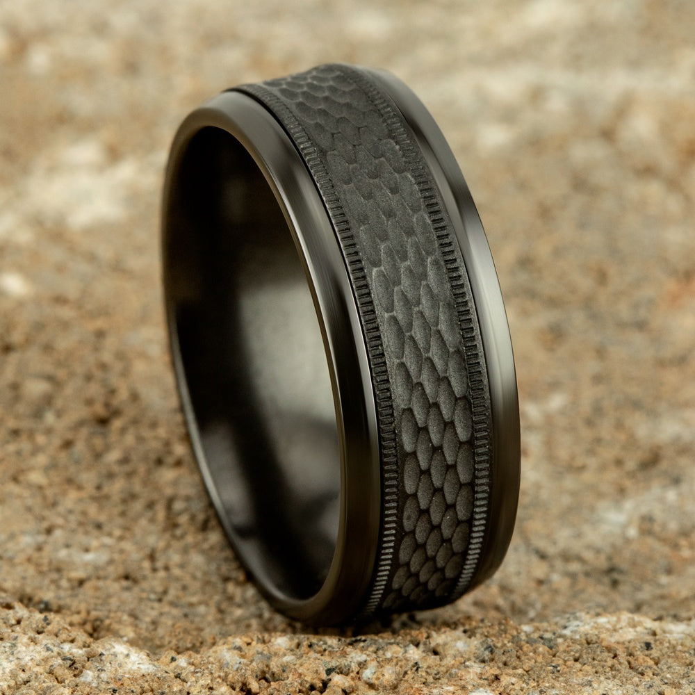 The Athlete Men's Wedding Band in Black Titanium - 8mm Width by Forge