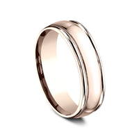 The Atlas Men's Wedding Band in 14K Rose Gold - 6.5mm by Benchmark