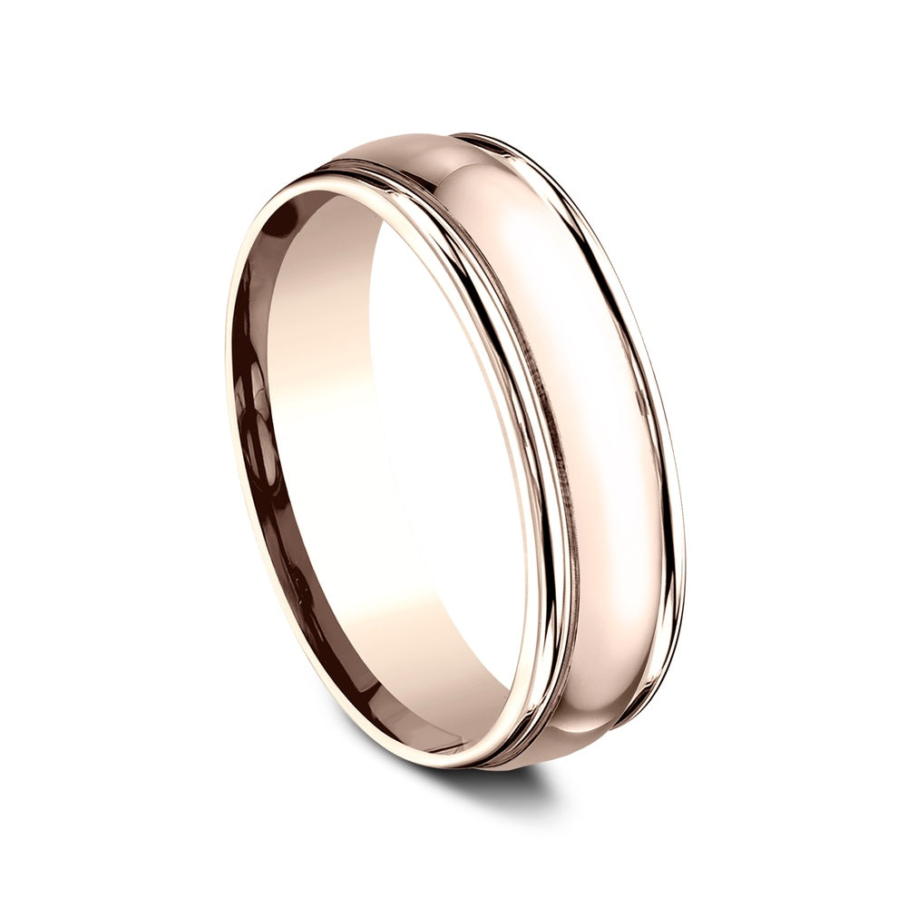 The Atlas Men's Wedding Band in 14K Rose Gold - 6.5mm by Benchmark