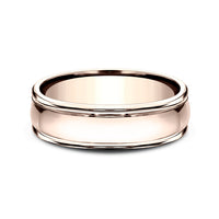 The Atlas Men's Wedding Band in 14K Rose Gold - 6.5mm by Benchmark