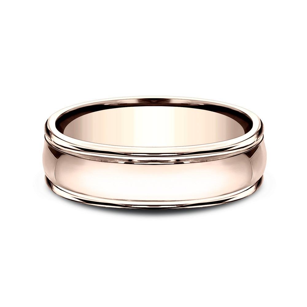 The Atlas Men's Wedding Band in 14K Rose Gold - 6.5mm by Benchmark