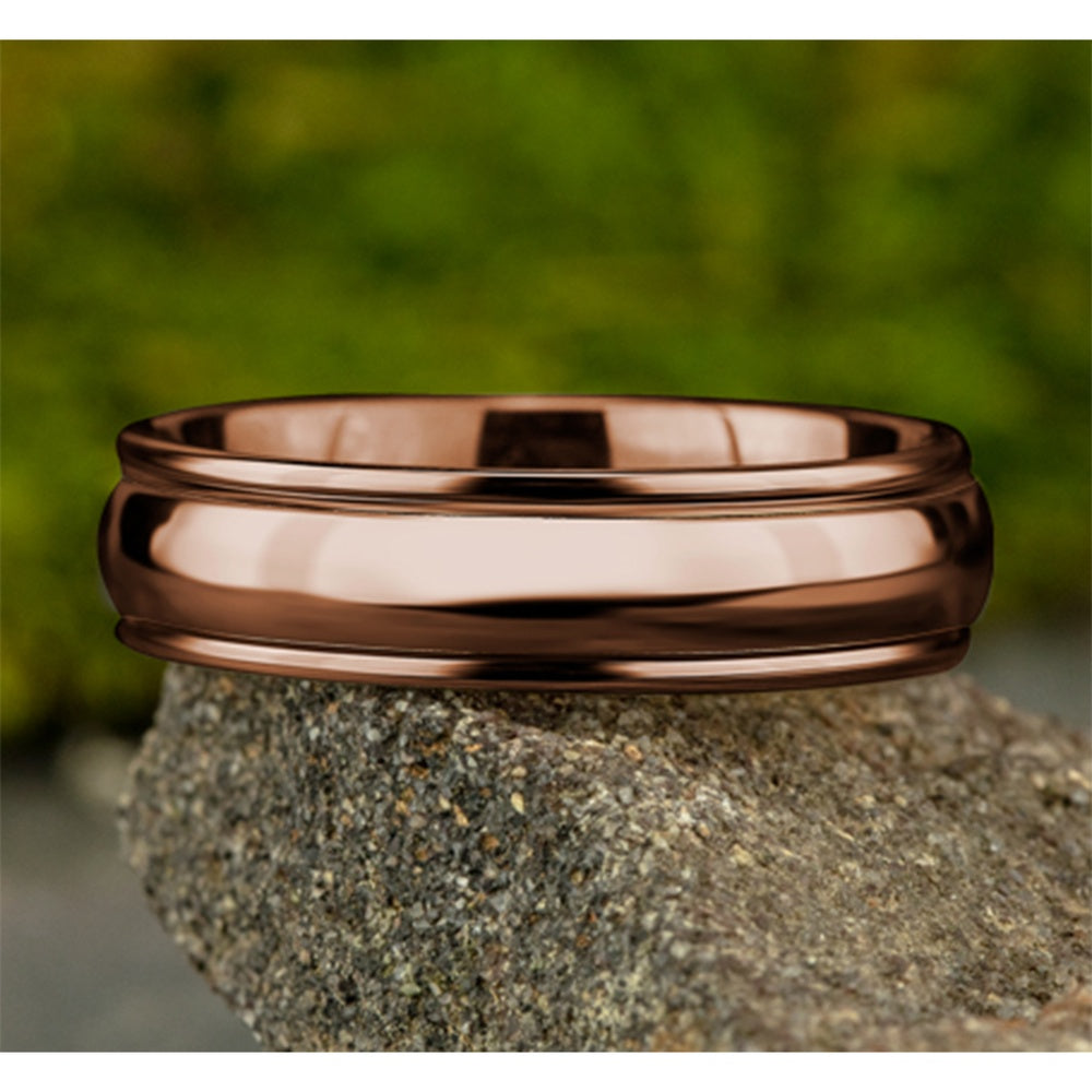 The Atlas Men's Wedding Band in 14K Rose Gold - 6.5mm by Benchmark