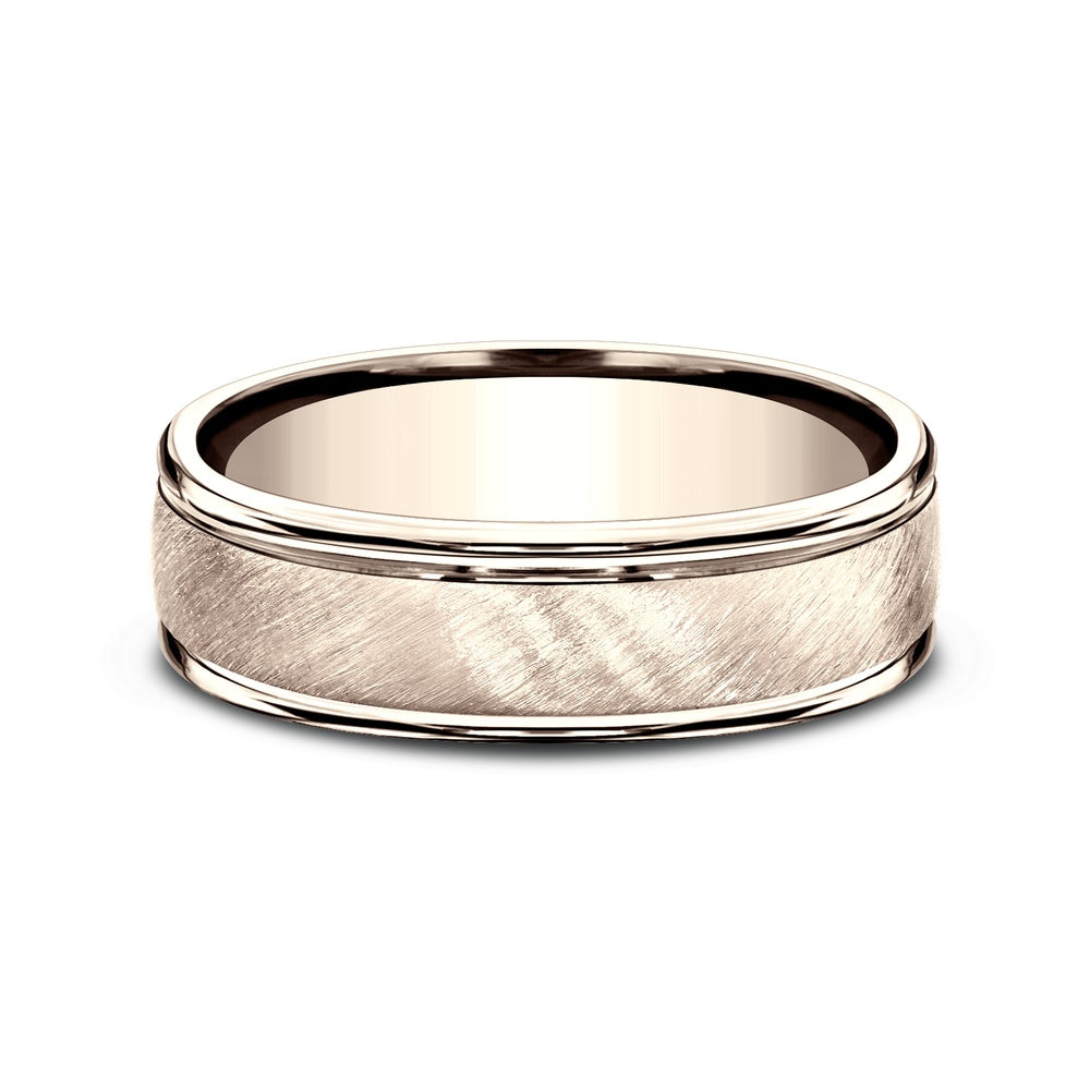 The Aurelius Men's Wedding Band in 14K Rose Gold - 6mm Width by Benchmark