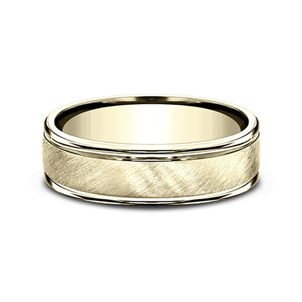 The Aurelius Men's Wedding Band in 14K Yellow Gold - 6mm Width by Benchmark