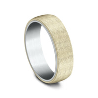 The Aurora Men's Wedding Band in 14K White and Yellow Gold - 6.5mm Width by Benchmark