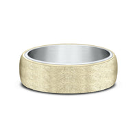 The Aurora Men's Wedding Band in 14K White and Yellow Gold - 6.5mm Width by Benchmark