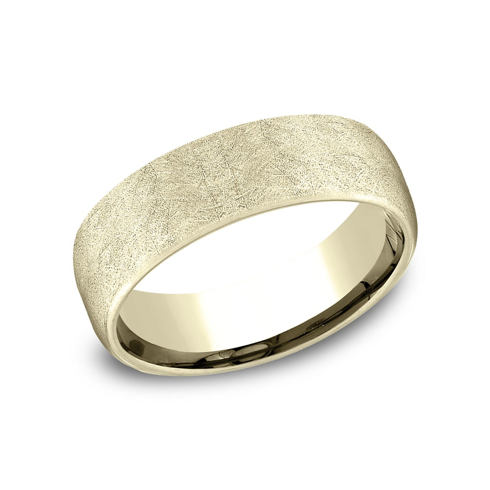 The Aurora Men's Wedding Band in 14K Yellow Gold - 6.5mm Width by Benchmark