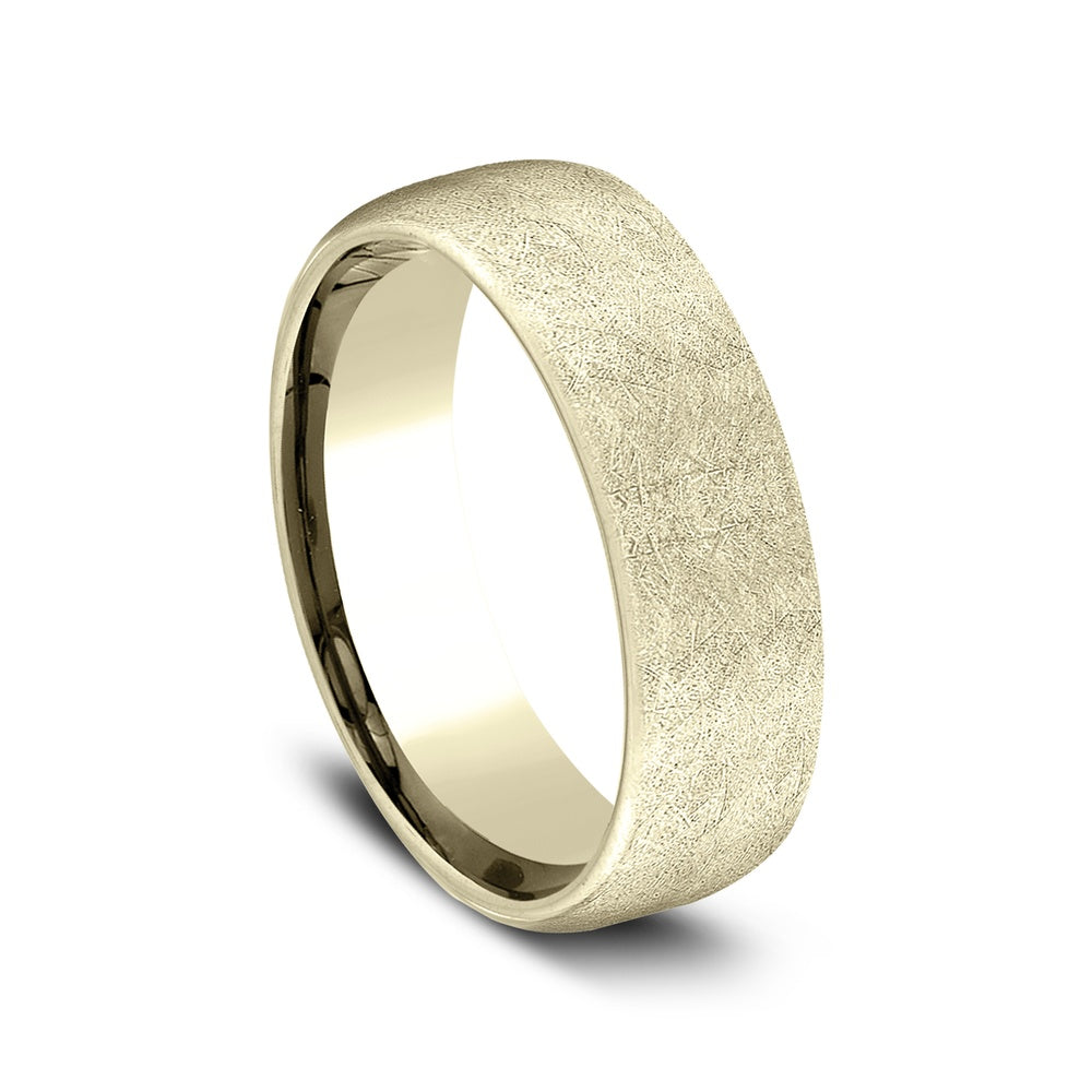 The Aurora Men's Wedding Band in 14K Yellow Gold - 6.5mm Width by Benchmark