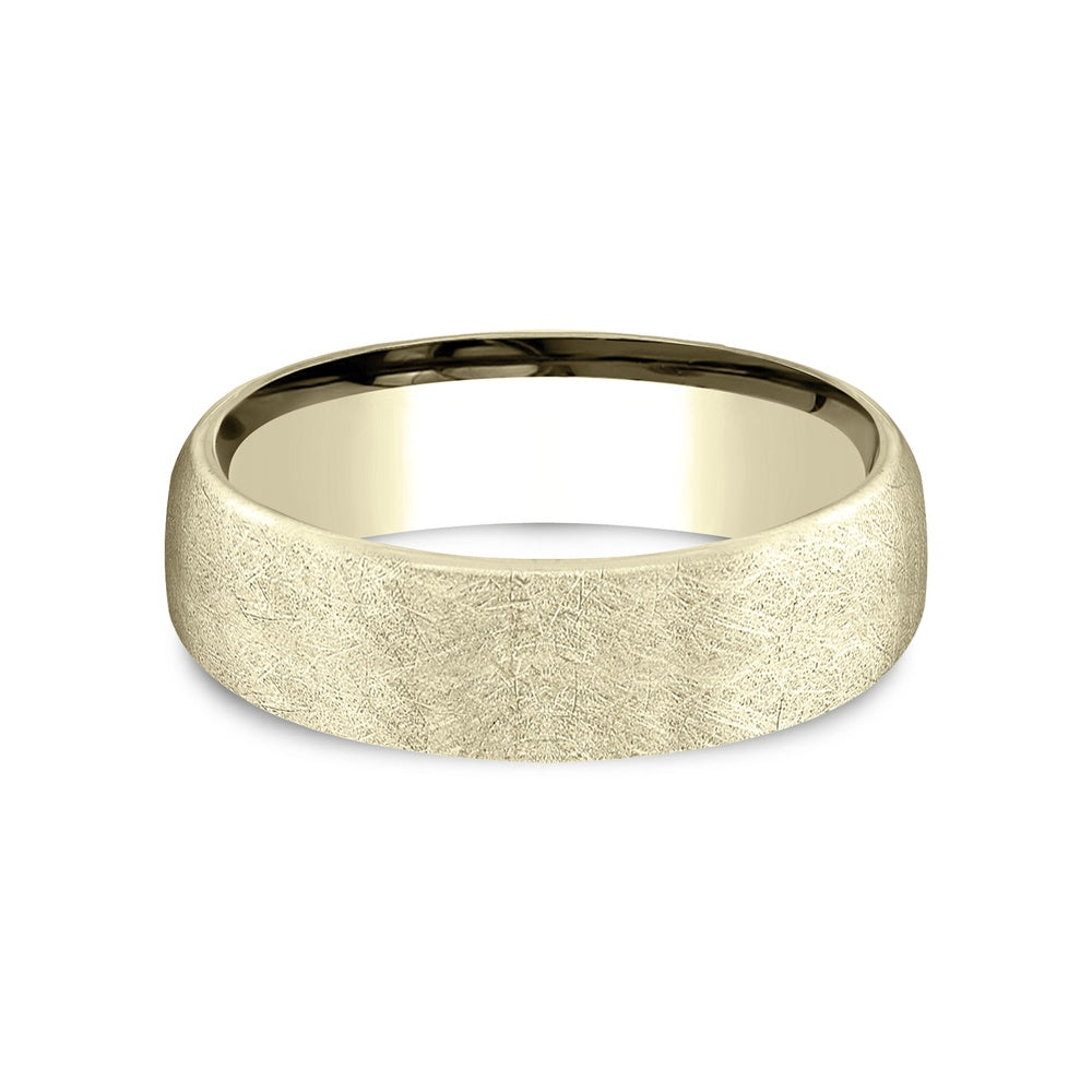 The Aurora Men's Wedding Band in 14K Yellow Gold - 6.5mm Width by Benchmark